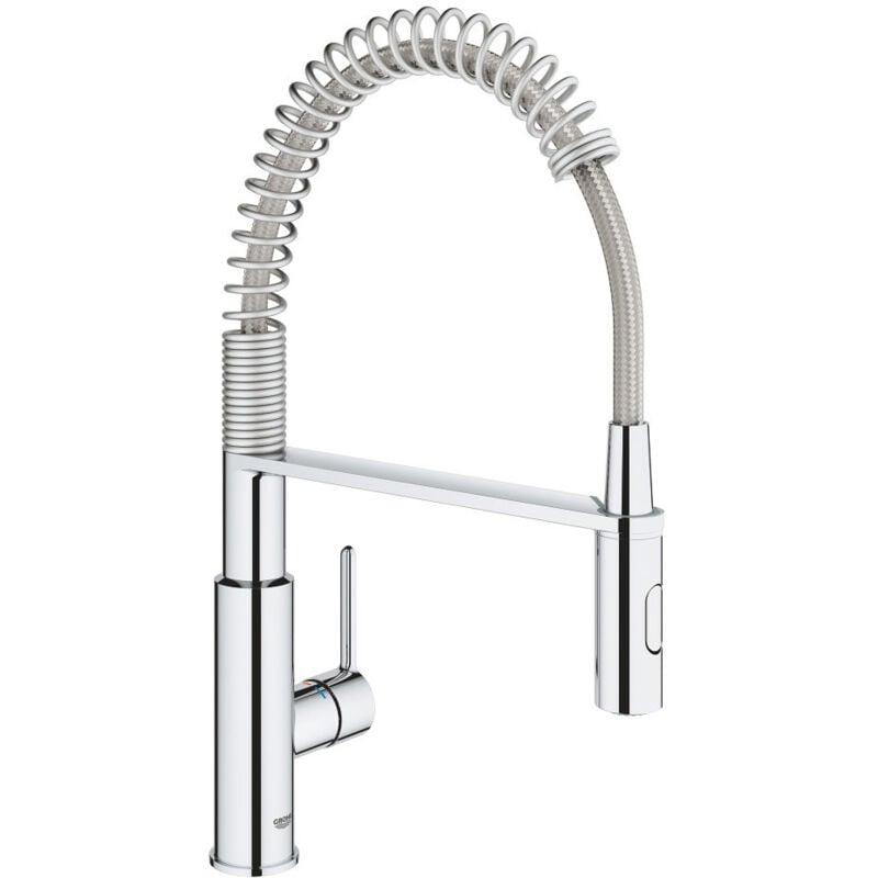 foto del prodotto grohe quickfix miscelatore da cucina semi pro con molla e doccetta a 2 getti, cromo mm300306010000 