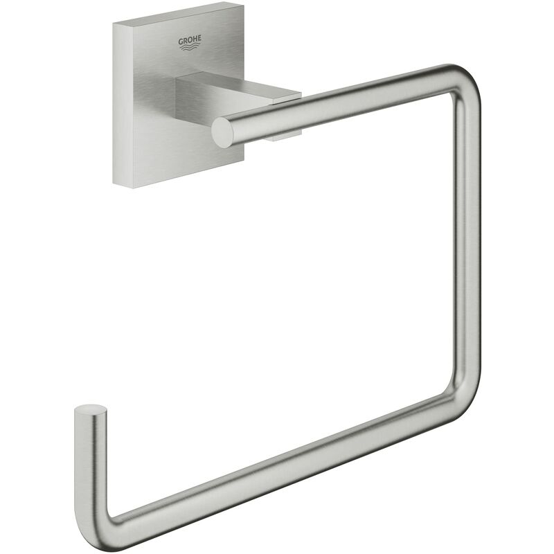 foto del prodotto grohe quickfix start cube, porta salviette, installazione a vite o con colla, super steel, 40975dc0