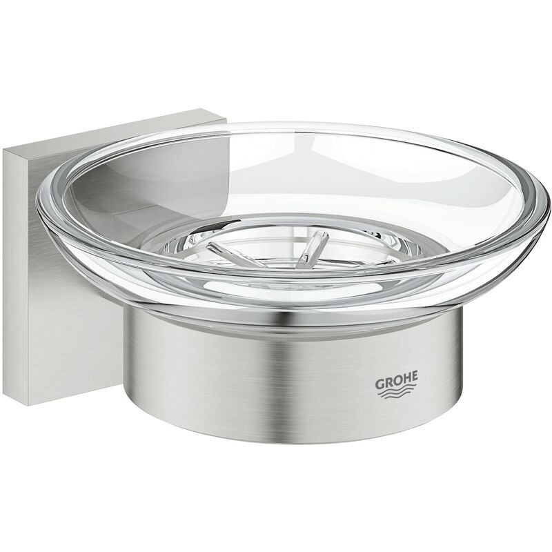 foto del prodotto grohe quickfix start cube, porta sapone con supporto, installazione a vite o con colla, super steel, 41096dc0