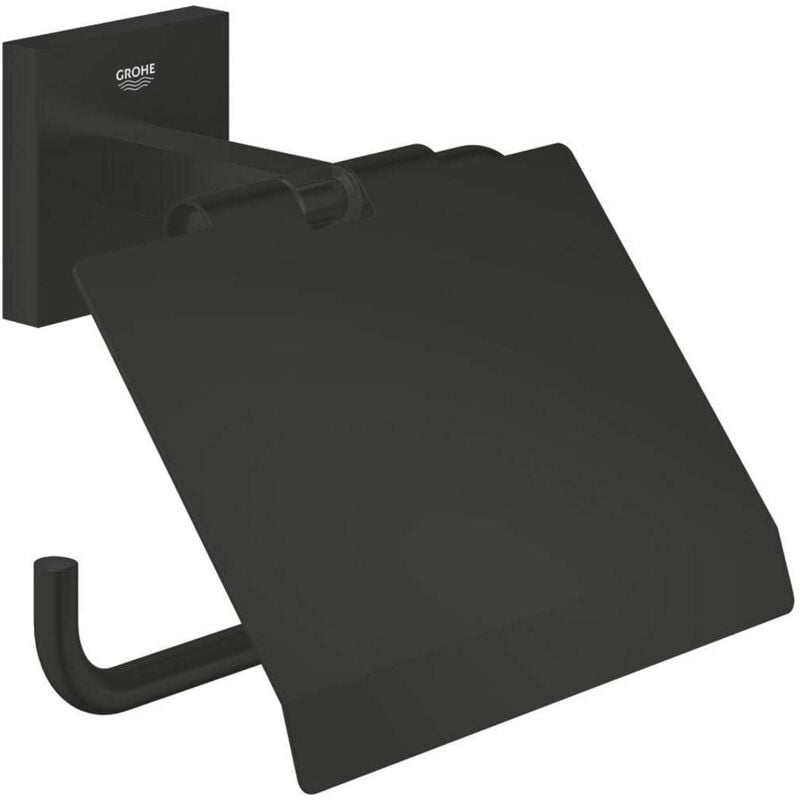 foto del prodotto grohe quickfix start cube portarotolo con coperchio, nero opaco 411022430