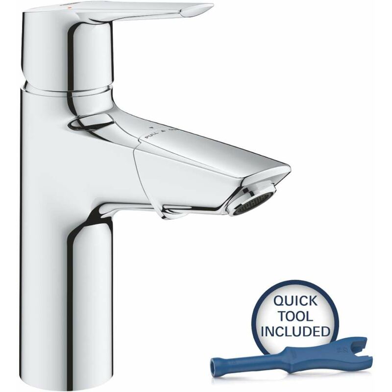 foto del prodotto grohe quickfix start miscelatore da lavabo con bocca di erogazione estraibile e piletta push open, cromo 24205003