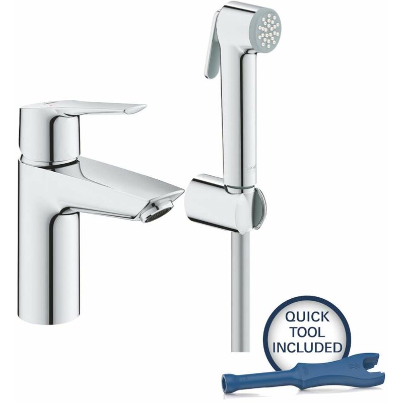 foto del prodotto grohe quickfix start miscelatore da lavabo con doccetta bidet, cromo 23123003