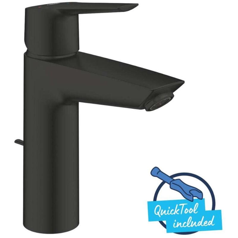foto del prodotto grohe quickfix start miscelatore da lavabo, con sistema di scarico, avvio a freddo, nero opaco 235522432