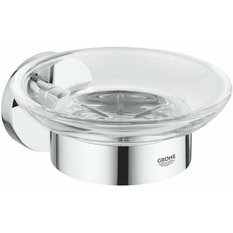 foto del prodotto grohe quickfix start portasaponetta con supporto, vetro cromo 41193000