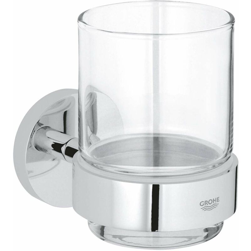 foto del prodotto grohe quickfix start portaspazzolino e dentifricio con supporto, vetro cromo 41194000
