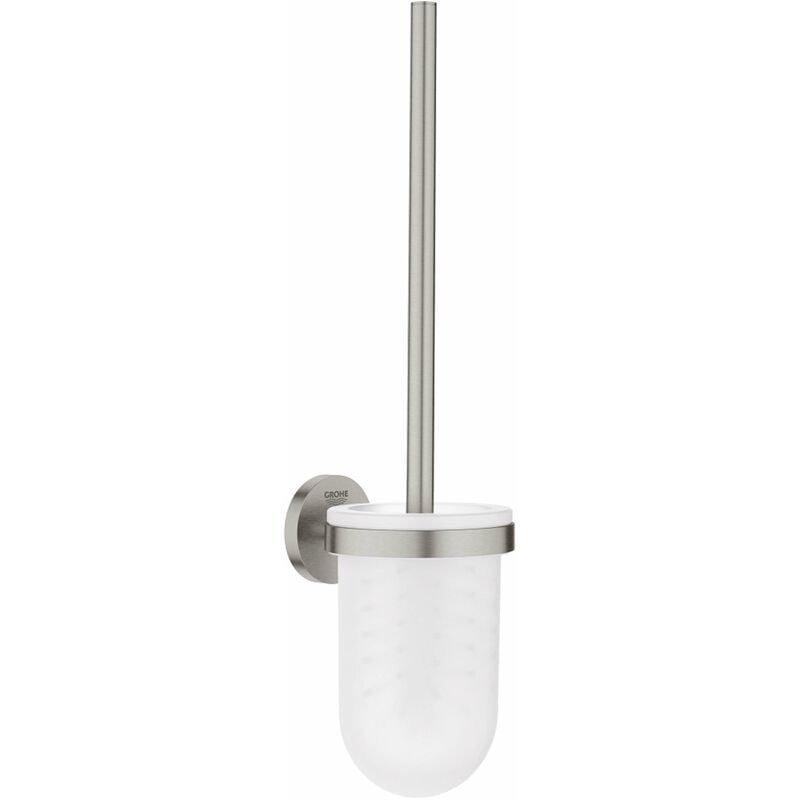 foto del prodotto grohe quickfix start scopino wc a parete con supporto, vetro supersteel 41185dc0