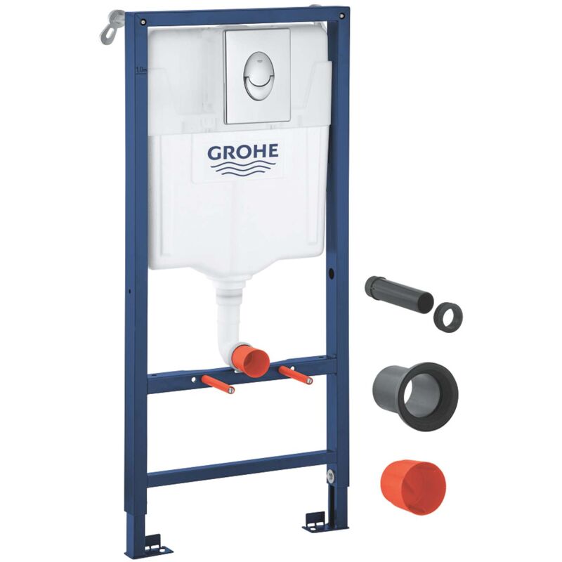 foto del prodotto grohe rapid sl modulo d installazione per wc sospesi, placca di comando skate air, chrom 39442000