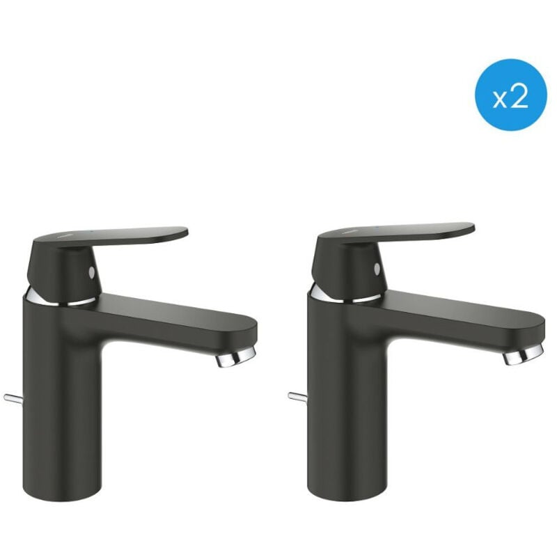 foto del prodotto grohe set di 2 rubinetti monocomando per lavabo da 1 2 misura m, nero 23325kw0 duo 