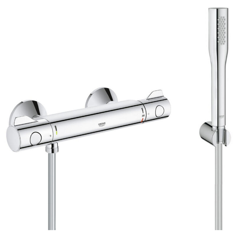 foto del prodotto grohe set doccia con miscelatore termostatico grohtherm 800 doccia a bastone euphoria cosmopolitan a 1 getto, cromo 34558000 