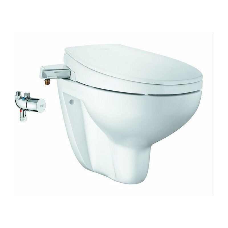 foto del prodotto grohe set wc sospeso alpine white cromo 3 in 1 wc a parete