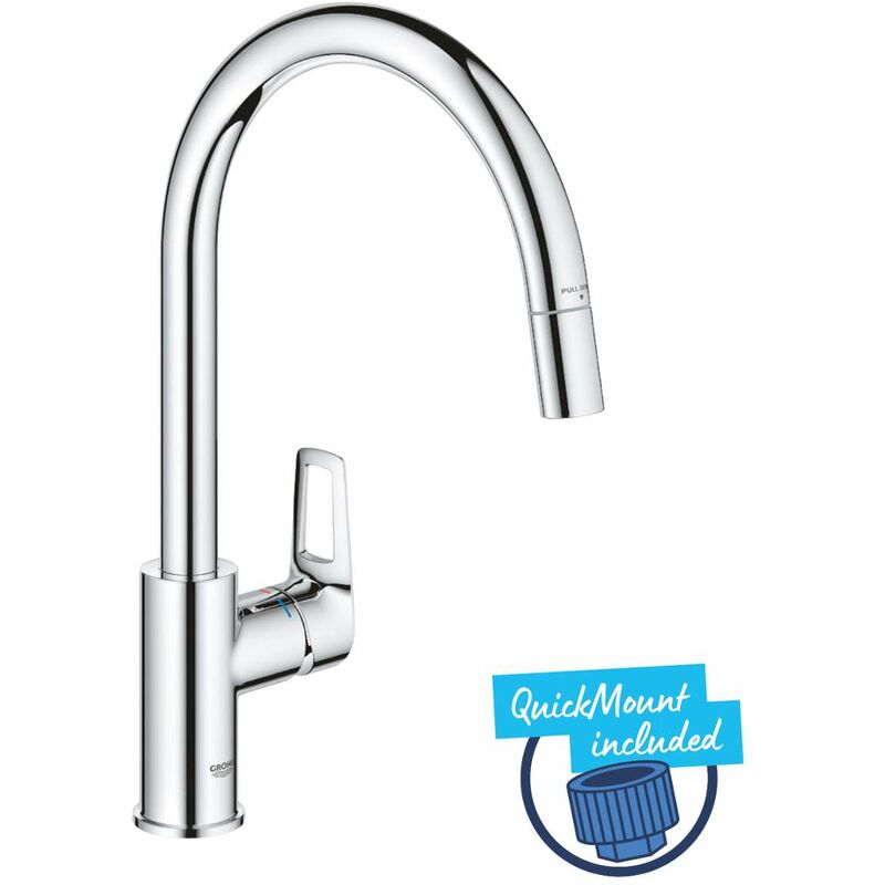 foto del prodotto grohe start loop miscelatore da lavello con bocca di erogazione estraibile, cromo 30556000