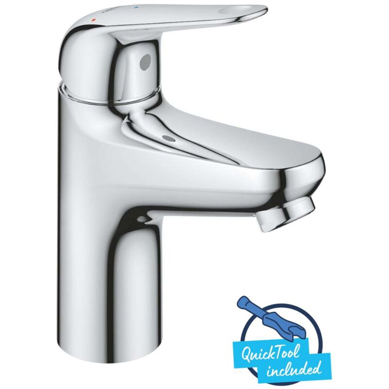 foto del prodotto grohe swift miscelatore da lavabo, con sistema di scarico push open, avvio a freddo, cromo 24323001