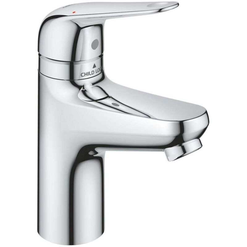 foto del prodotto grohe swift miscelatore da lavabo, con sistema di scarico push open, blocco per bambini, cromo 24319001