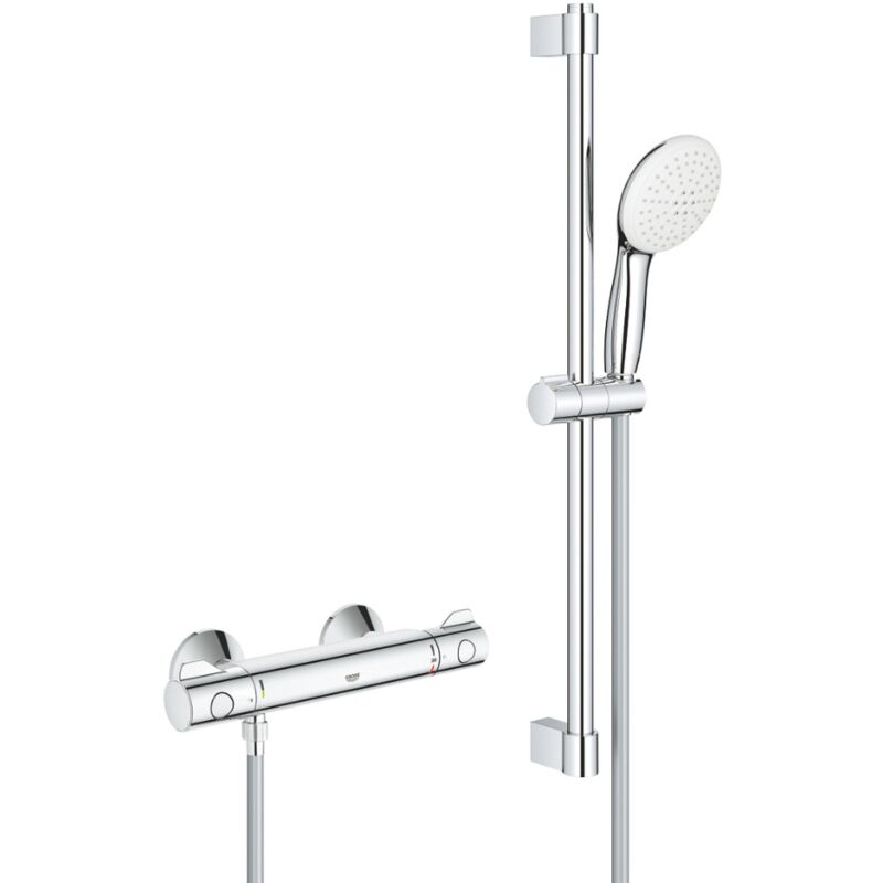 foto del prodotto grohtherm 800 set 1 2 miscelatore termostatico per doccia doccetta a 2 getti asta doccia da 60 cm flessibile g3456 grohe