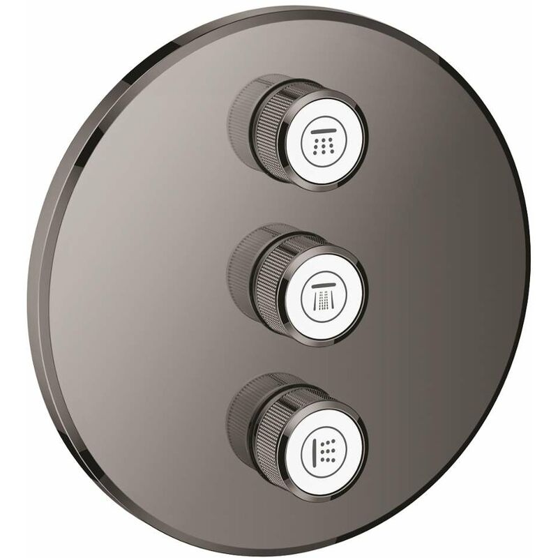 foto del prodotto grohtherm smartcontrol parte esterna deviatore a 3 utenze ad incasso, hard graphite 29122a00 grohe