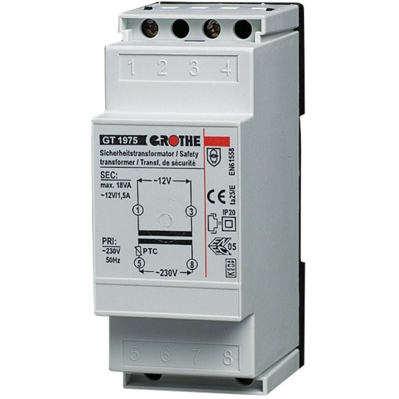 foto del prodotto grothe 14101 trasformatore per campanello 12 v ac 1.5 a