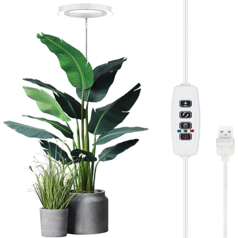 foto del prodotto grow light, led grow light per piante da interno spettro completo dimmerabile altezza regolabile timer automatico 5 v per piante di grandi