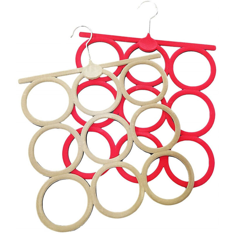 foto del prodotto gruccia 9 anelli porta appendi tutto in velluto salvaspazio sciarpe armadio - - trade shop traesio