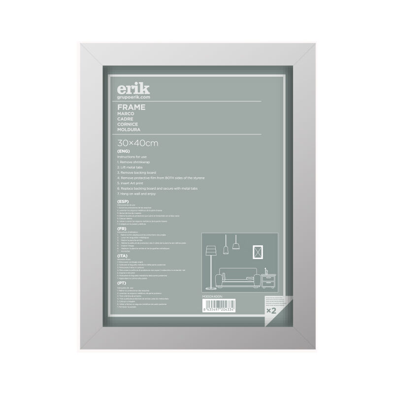 foto del prodotto grupo erik cornice 30x40 cm mdf argento