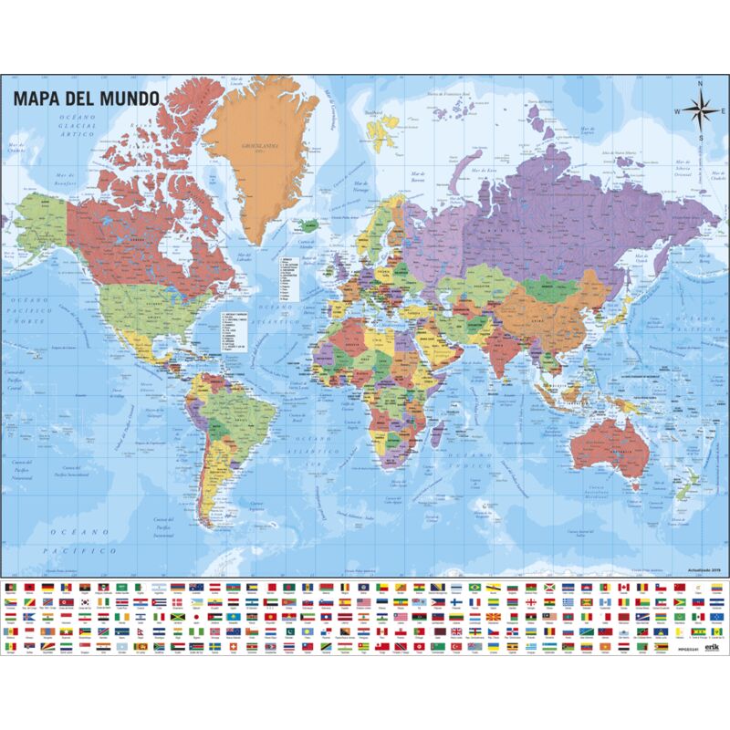 foto del prodotto grupo erik mini poster mappa del mondo