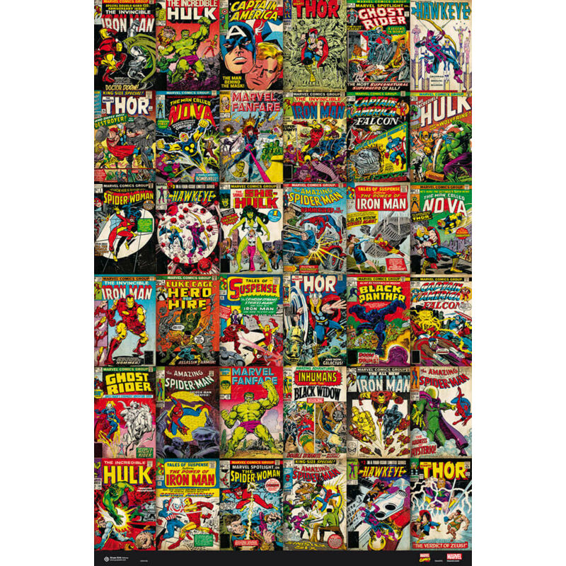 foto del prodotto grupo erik poster marvel copertine di fumetti classici