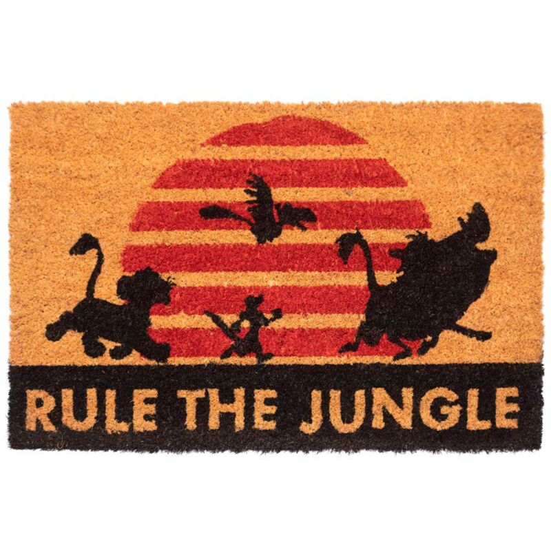 foto del prodotto grupo erik zerbino ingresso casa il re leone, rule the jungle, fabbricato in fibra di cocco e con una base in pvc antiscivolo, 40x60 cm