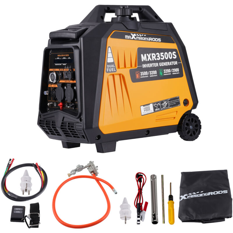 foto del prodotto gruppi elettrogeni inverter 3500w benzina gpl dual fuel generatore di corrente inverter power con contatore digitale maxpeedingrods