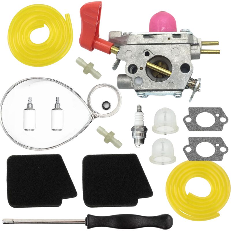 foto del prodotto gruppo carburatore c1u w43 545081857 per soffiatore per foglie vs 2 bvm200fe gbv345 con tubo dell olio, filtro dell olio, bolla dell olio, cacciavite