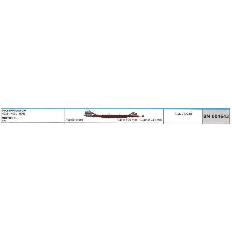 foto del prodotto gruppo cavi acceleratore blue bird decespugliatore e multitool 004643