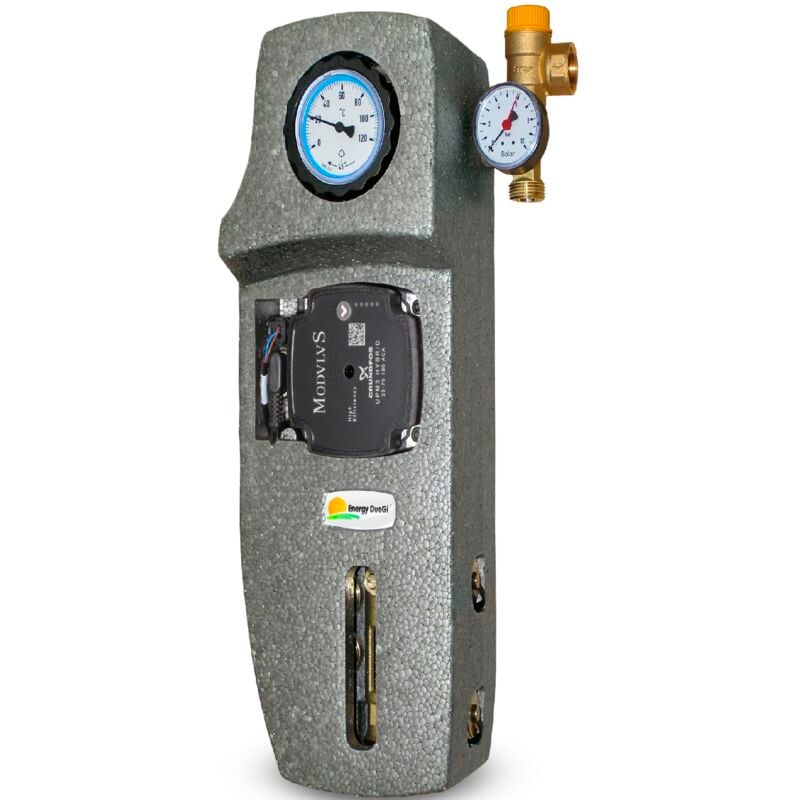 foto del prodotto gruppo di pompaggio solare monovia da 3 4 m, flussometro 2 12 l min, circolatore upm3 hybrid