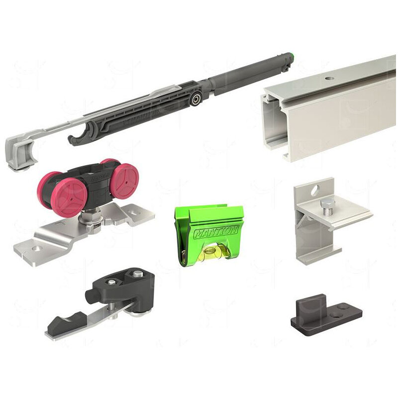 foto del prodotto gruppo di scorrimento saf 80a mantion per porta 10 20 kg binario 1,95m 1 ammortizzatore m65s saf10 80 195 1
