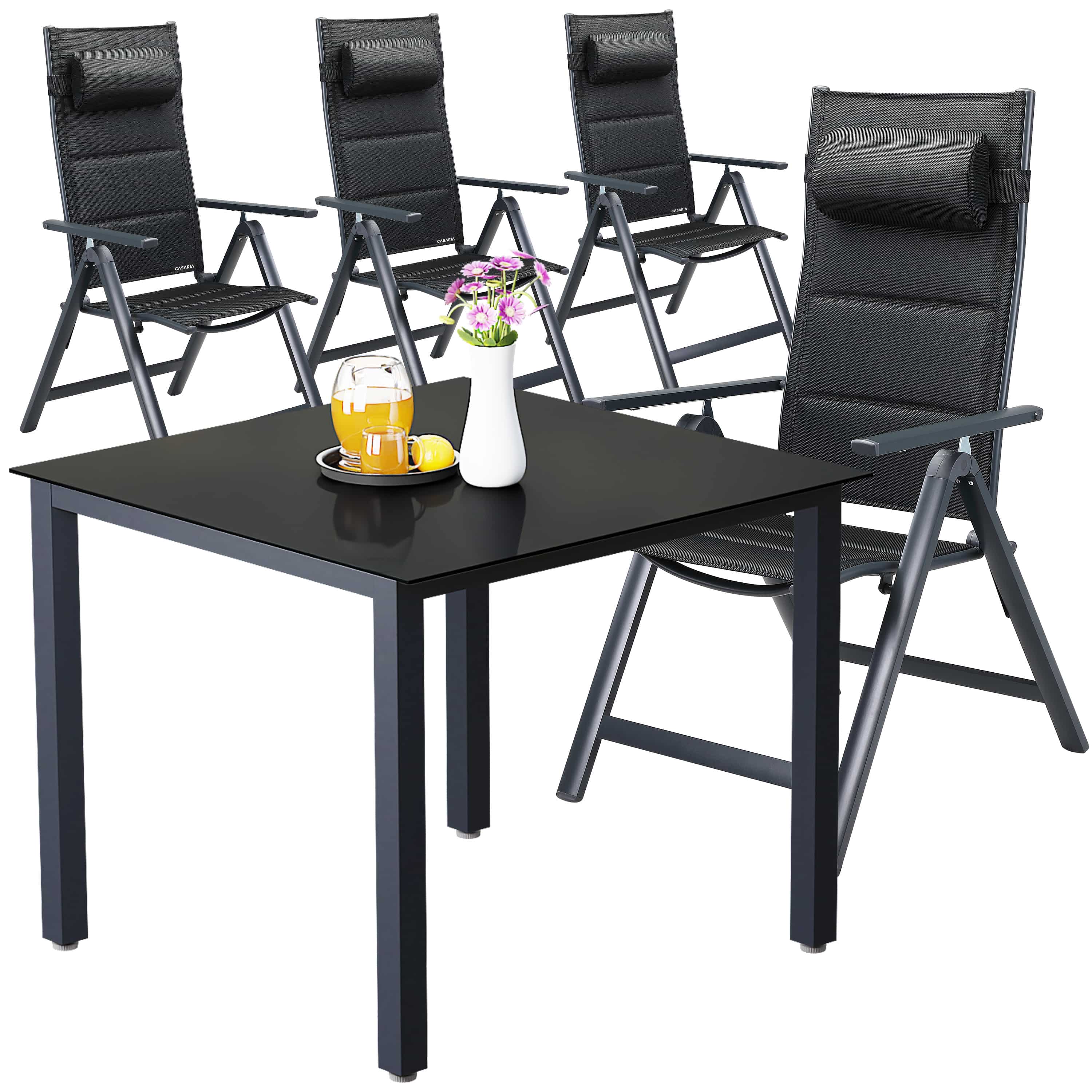 foto del prodotto gruppo di sedute da giardino bern premium 5 pezzi in alluminio antracite