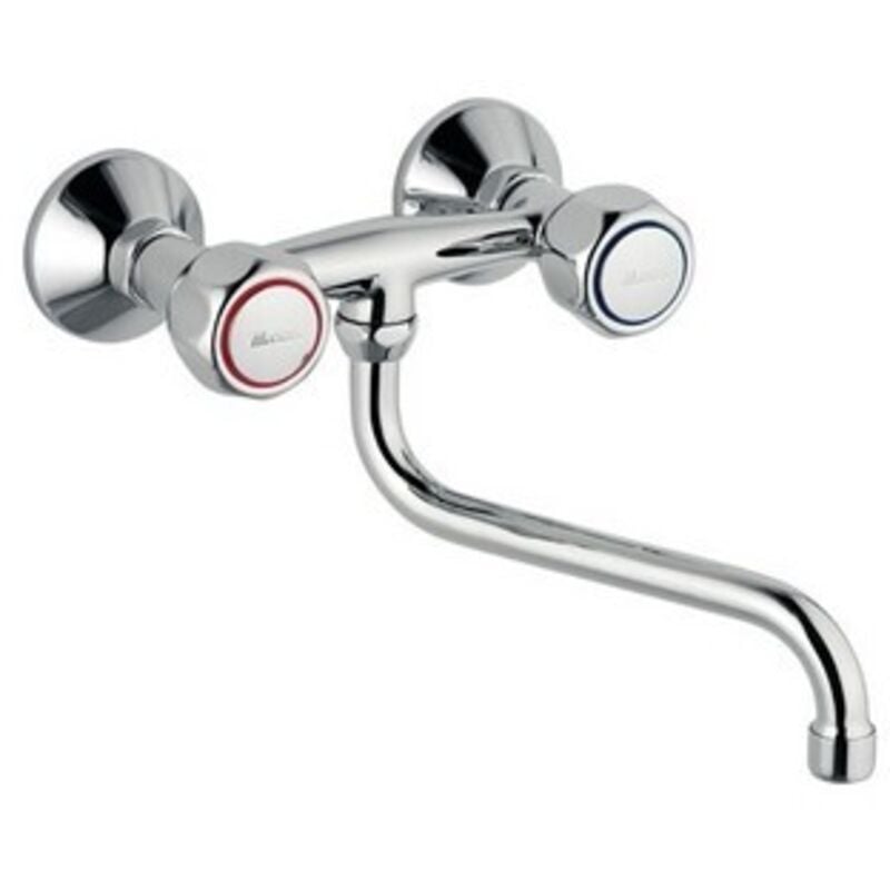 foto del prodotto gruppo lavello a parete linea domino cromo