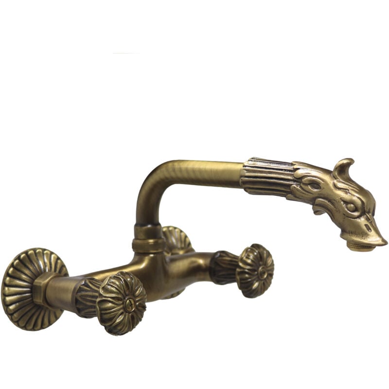 foto del prodotto gruppo lavello modello 221 miscelatore per lavandino vasca fontana da giardino in ottone brunito