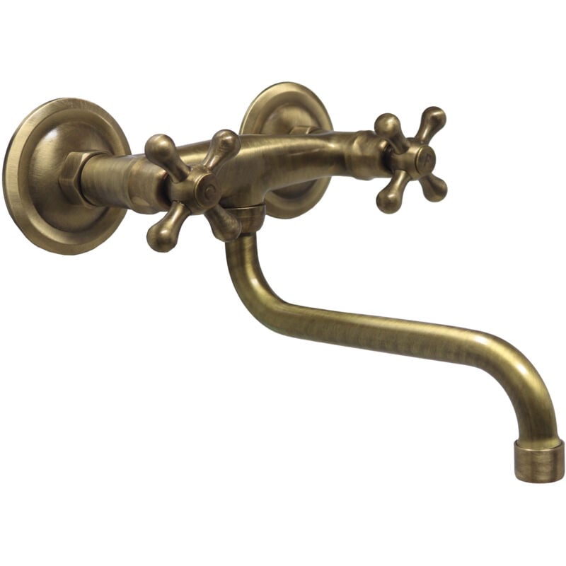 foto del prodotto gruppo lavello modello 404 b miscelatore per lavandino vasca fontana da giardino in ottone brunito