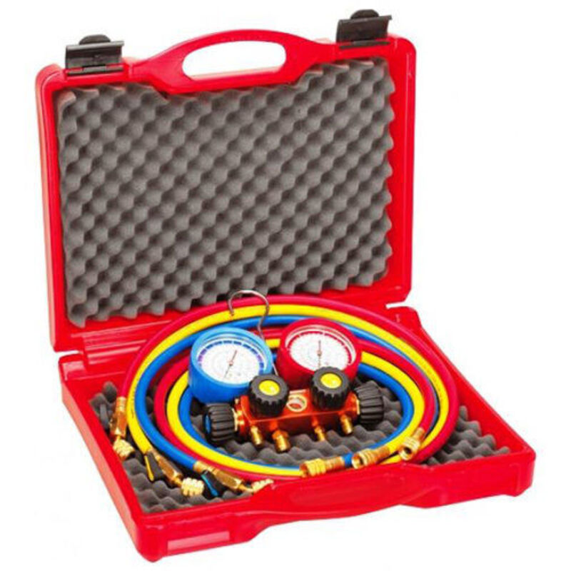 foto del prodotto gruppo manometrico 4 vie 3 flessibili gas r410a rothenberger 170608 10120 