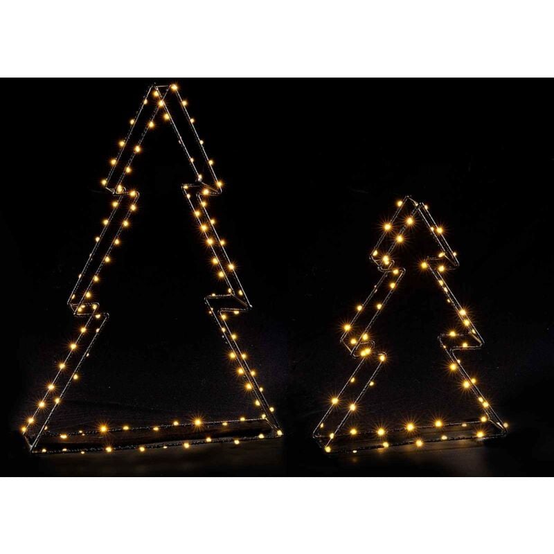 foto del prodotto gruppo maruccia alberi di natale da tavolo in metallo con luci led integrate figure luminose