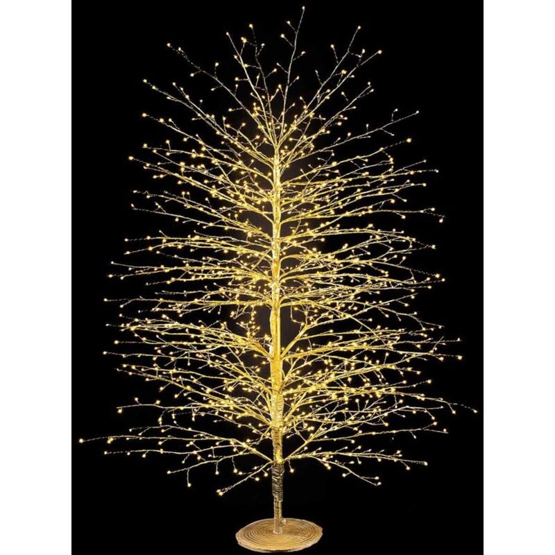 foto del prodotto gruppo maruccia - albero natale luminoso dorato, 1500 led, uso intero ed esterno - altezza 1,50 mt