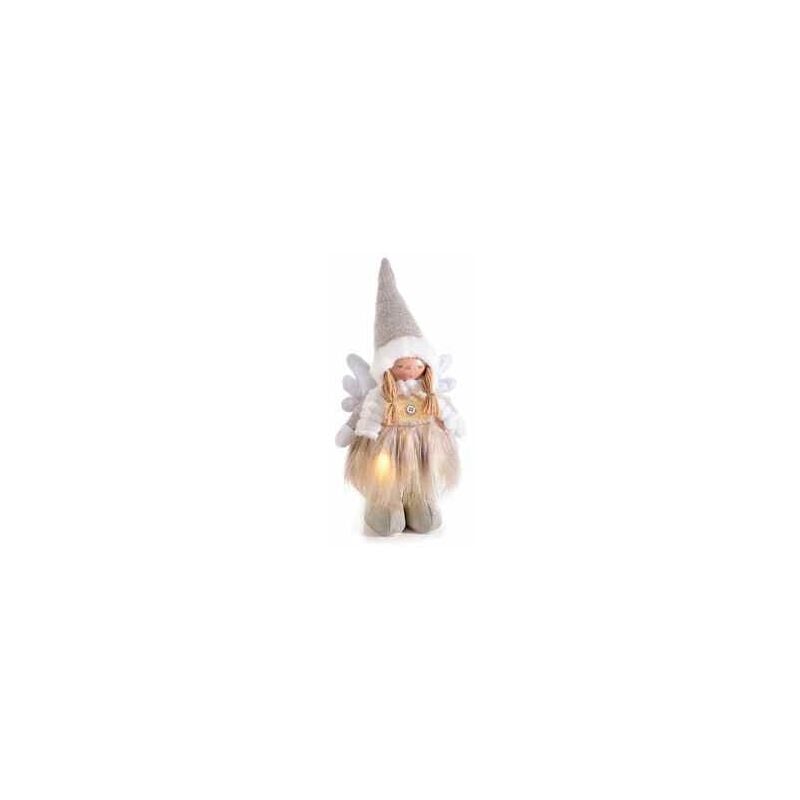 foto del prodotto gruppo maruccia angelo natalizio in stoffa con luci led decorazione natalizia per casa, negozi e vetrine altezza 41 cm