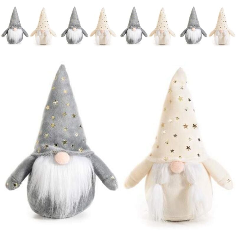 foto del prodotto gruppo maruccia - babbo e mamma natale in peluche con stelle dorate - altezza 21 cm