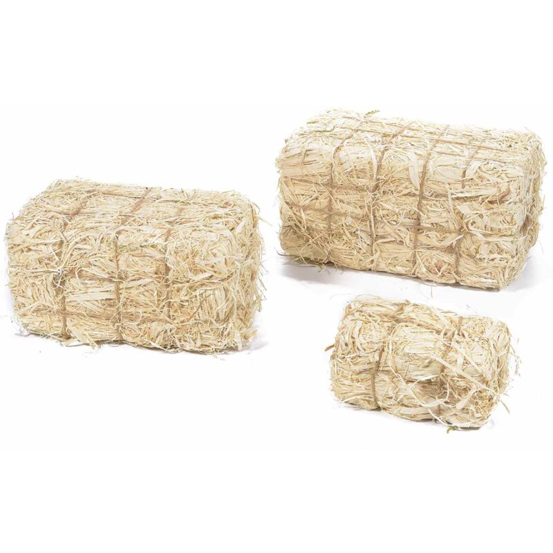 foto del prodotto gruppo maruccia balle di fieno decorative per casa e negozi set da tre pezzi