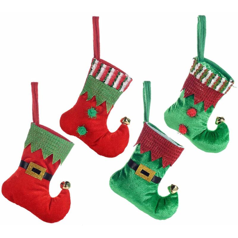 foto del prodotto gruppo maruccia - calze porta doni in feltro decorate da appendere set da 16 pezzi