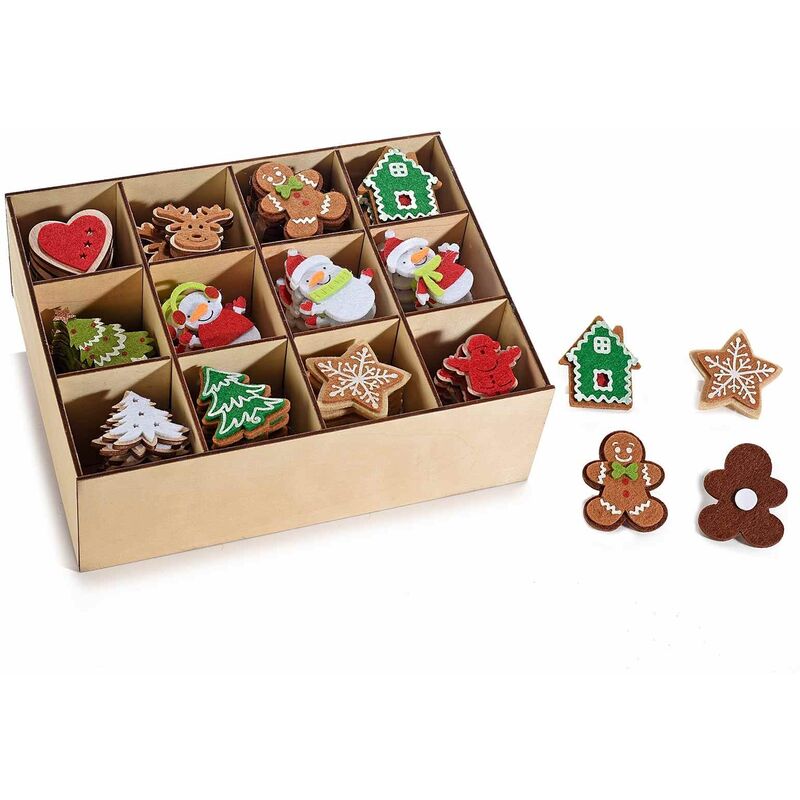 foto del prodotto gruppo maruccia decorazioni natalizie in panno adesive per casa e pacchi regalo scatola 144 pz