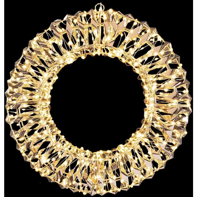 foto del prodotto gruppo maruccia ghirlanda natalizia luminosa con 480 led, uso interno ed esterno misura 40 cm