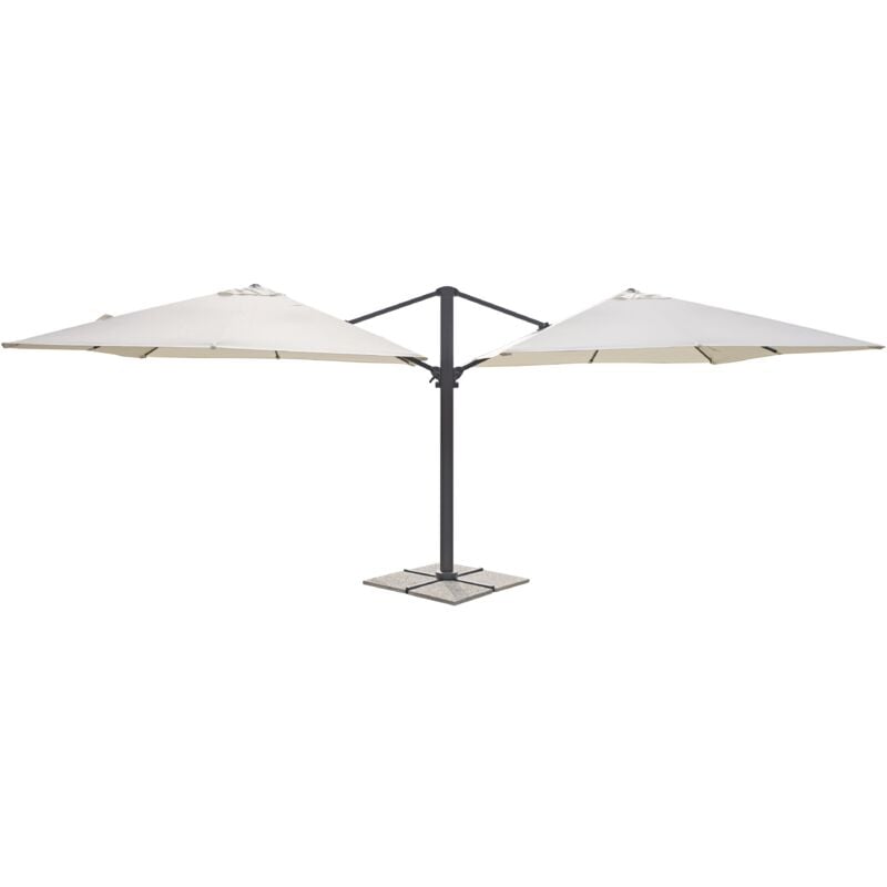 foto del prodotto gruppo maruccia - ombrellone doppio per bar e ristoranti 3 x 3 metri con struttura in alluminio e copertura antivento