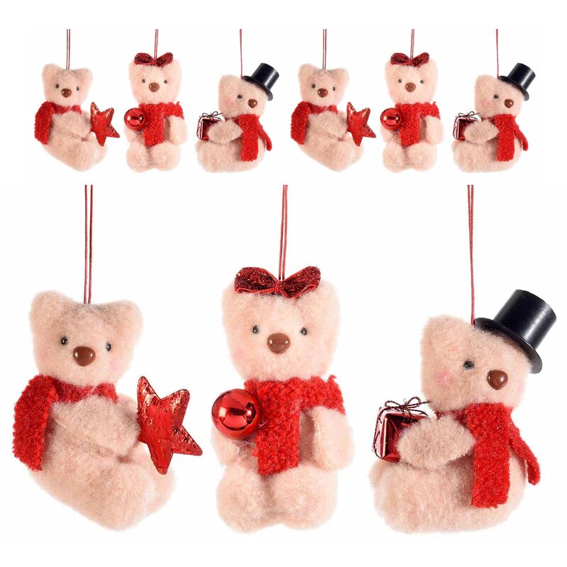foto del prodotto gruppo maruccia orsetti natalizi da appendere decorazioni albero di natale, casa e vetrine 6 pz