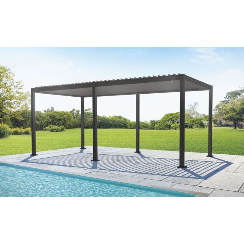foto del prodotto gruppo maruccia pergola bioclimatica struttura maggiorata in alluminio antracite 3x6 mt