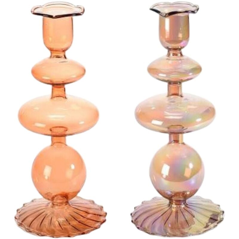 foto del prodotto gruppo maruccia set 2 candelabri da tavolo in vetro vintage idea regalo