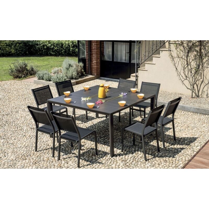 foto del prodotto gruppo maruccia tavolo maxi allungabile 2 in 1 per casa, giardino fino a 8 posti, colore antracite