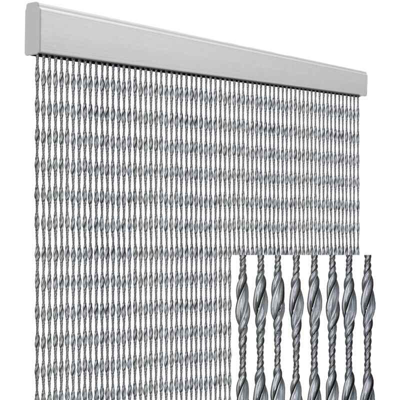 foto del prodotto gruppo maruccia tenda anti mosche per la casa tenda anti insetti 120 x 230 centimetri tenda protettiva color argento